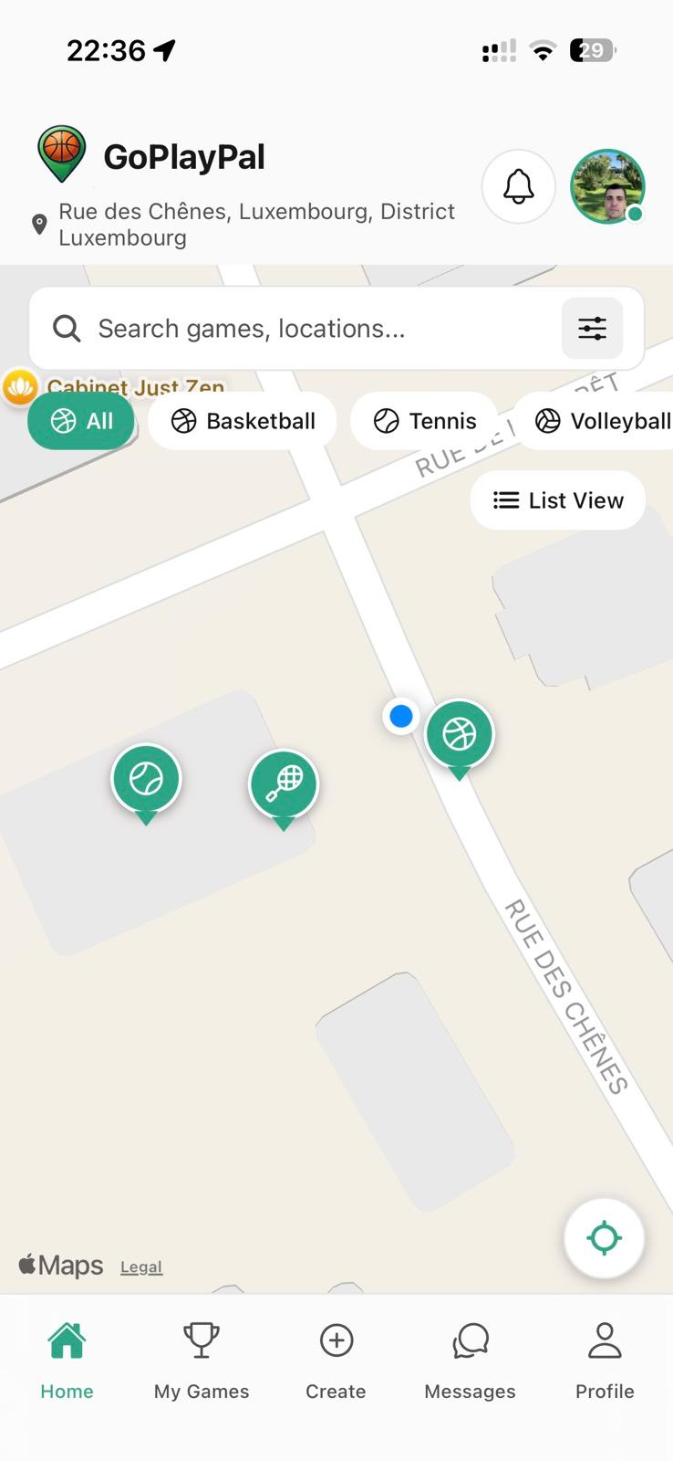Home Screen Map View